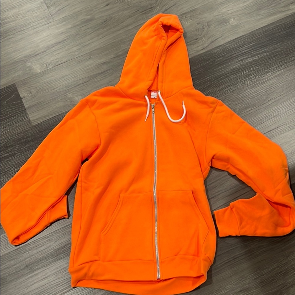 American Apparel Neon Orange Zip-Up